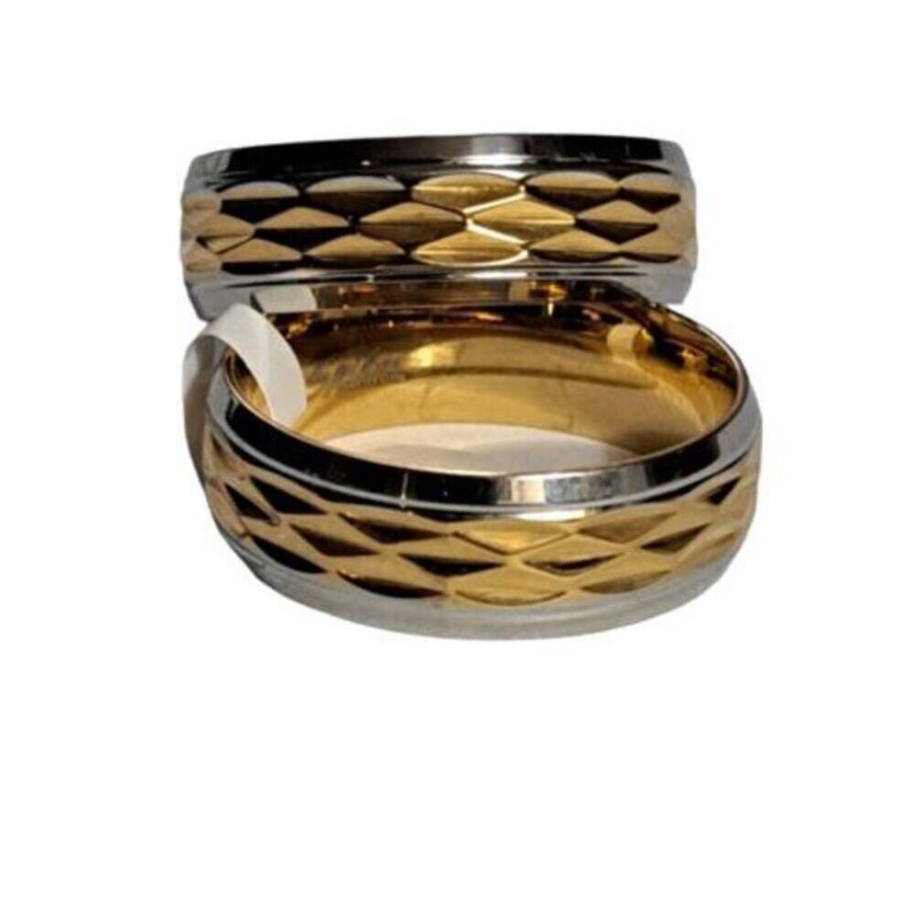 New stainless steel gold and silver toned ring size 14